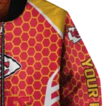 custom kansas city chiefs hexagon grid red bomber jacket best selling
