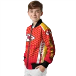 custom kansas city chiefs hexagon grid red bomber jacket best selling