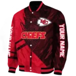 custom kansas city chiefs hexagon mesh red black varsity jacket best selling