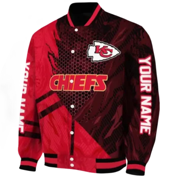 custom kansas city chiefs hexagon mesh red black varsity jacket best selling