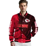 custom kansas city chiefs hexagon mesh red black varsity jacket best selling