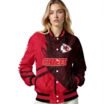 custom kansas city chiefs hexagon mesh red black varsity jacket best selling