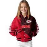 custom kansas city chiefs hexagon mesh red black varsity jacket best selling