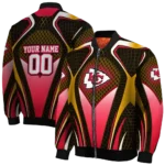 custom kansas city chiefs mesh chest gold crocs black bomber jacket best selling