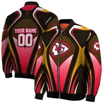 custom kansas city chiefs mesh chest gold crocs black bomber jacket fashion forward