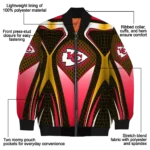 custom kansas city chiefs mesh chest gold crocs black bomber jacket best selling