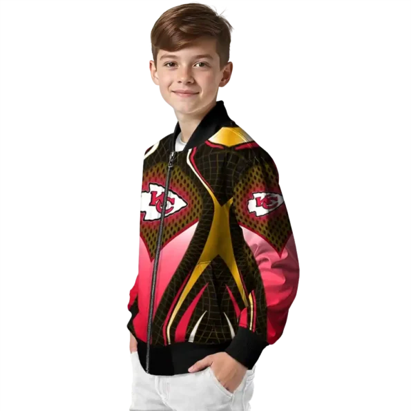 custom kansas city chiefs mesh chest gold crocs black bomber jacket trendy