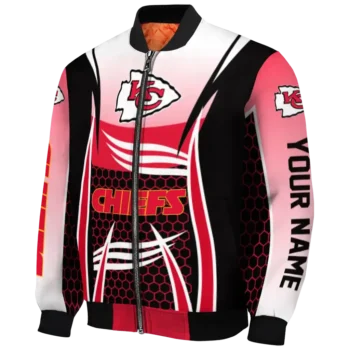 custom kansas city chiefs mesh effect red black bomber jacket best selling