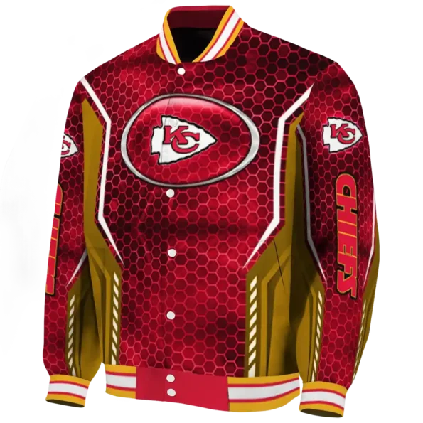 custom kansas city chiefs power plate red varsity jacket best selling