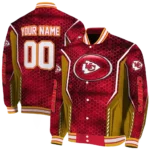 custom kansas city chiefs power plate red varsity jacket best selling