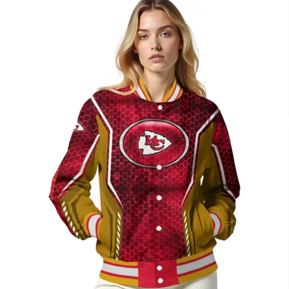 custom kansas city chiefs power plate red varsity jacket latest model
