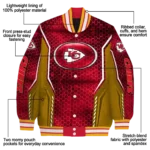 custom kansas city chiefs power plate red varsity jacket best selling