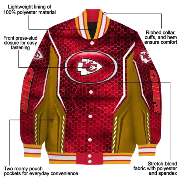 custom kansas city chiefs power plate red varsity jacket new arrival