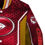 custom kansas city chiefs power plate red varsity jacket best selling