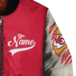 custom kansas city chiefs razorback outline red nude bomber jacket best selling