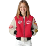custom kansas city chiefs razorback outline red nude bomber jacket best selling