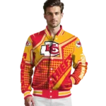 custom kansas city chiefs star burst red varsity jacket best selling