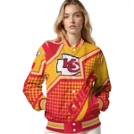 custom kansas city chiefs star burst red varsity jacket best selling