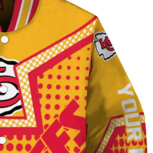 custom kansas city chiefs star burst red varsity jacket premium grade