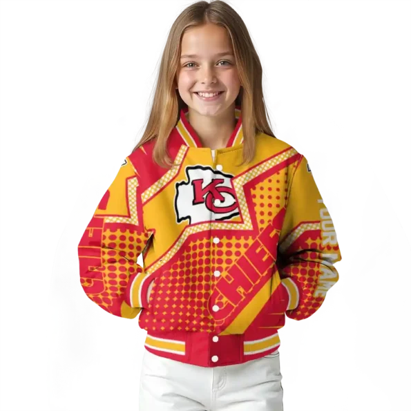 custom kansas city chiefs star burst red varsity jacket top rated