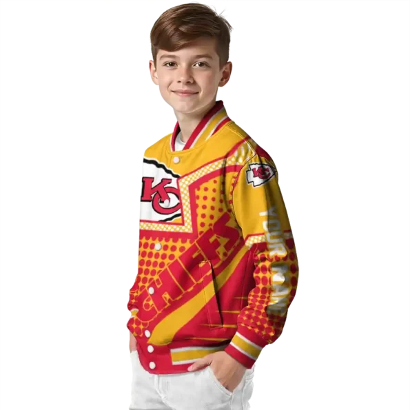 custom kansas city chiefs star burst red varsity jacket trendy