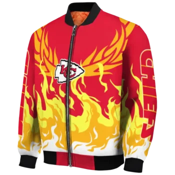 custom kansas city chiefs winged blaze red white bomber jacket best selling