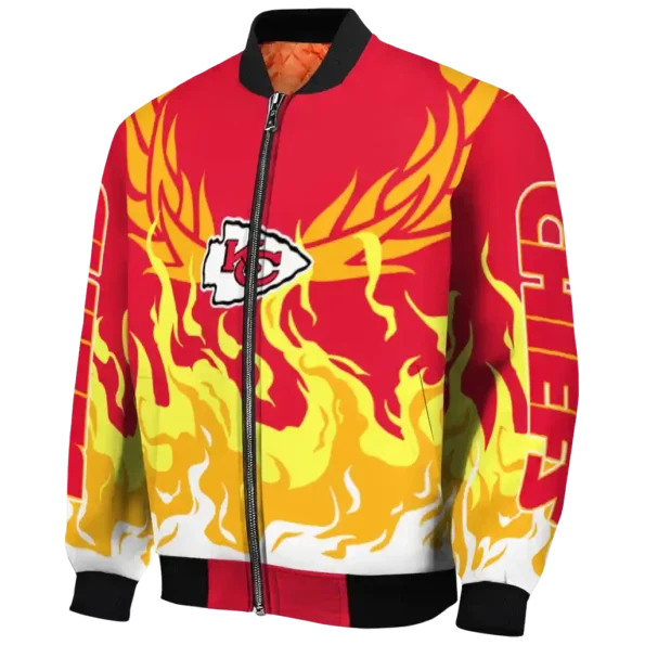 custom kansas city chiefs winged blaze red white bomber jacket best selling