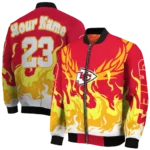custom kansas city chiefs winged blaze red white bomber jacket best selling