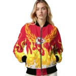 custom kansas city chiefs winged blaze red white bomber jacket best selling
