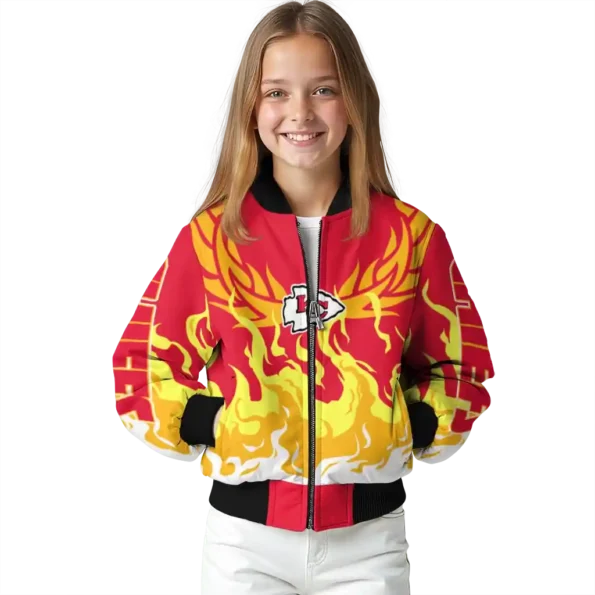 custom kansas city chiefs winged blaze red white bomber jacket top rated