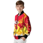 custom kansas city chiefs winged blaze red white bomber jacket best selling