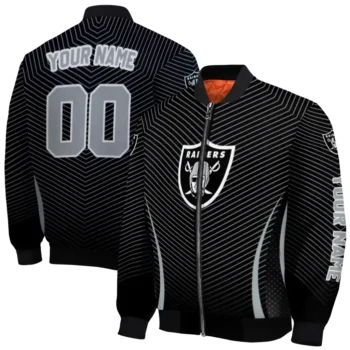 custom las vegas raiders chevron arrow black bomber jacket fashion forward