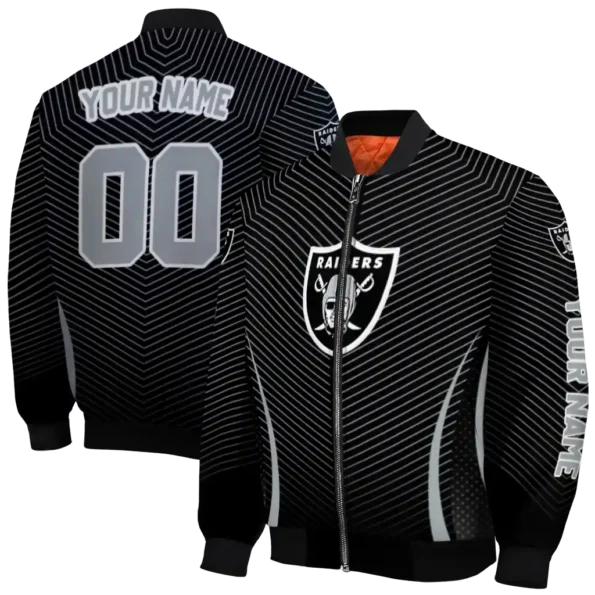 custom las vegas raiders chevron arrow black bomber jacket fashion forward