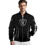 custom las vegas raiders chevron arrow black bomber jacket best selling