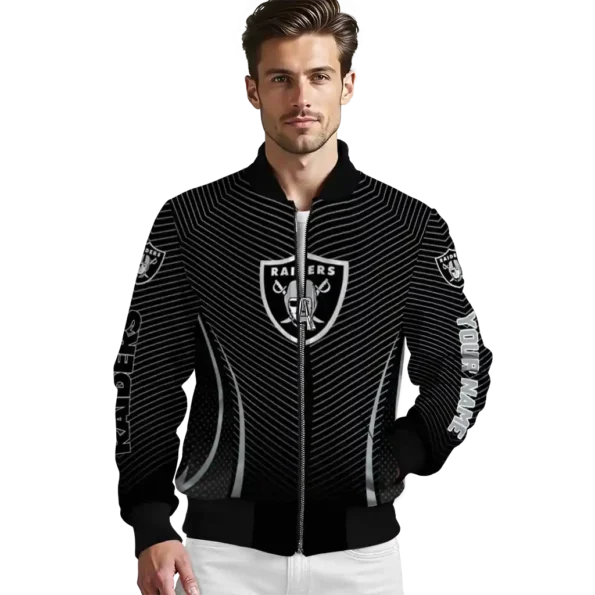 custom las vegas raiders chevron arrow black bomber jacket high quality