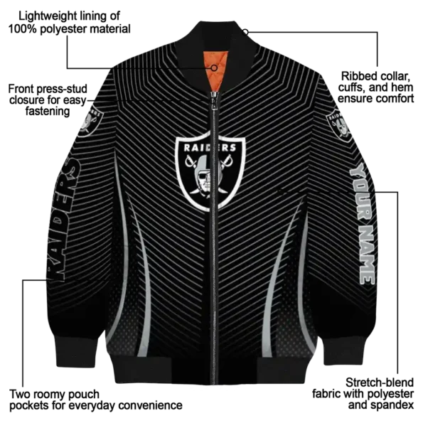 custom las vegas raiders chevron arrow black bomber jacket new arrival