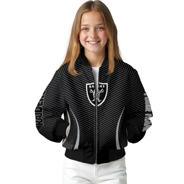 custom las vegas raiders chevron arrow black bomber jacket top rated