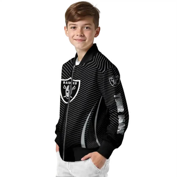 custom las vegas raiders chevron arrow black bomber jacket trendy