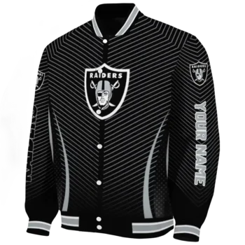custom las vegas raiders chevron arrow black varsity jacket best selling