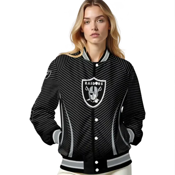 custom las vegas raiders chevron arrow black varsity jacket latest model