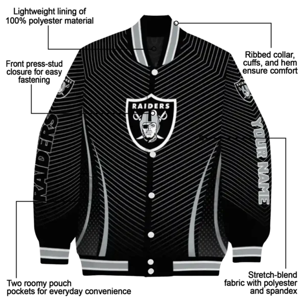 custom las vegas raiders chevron arrow black varsity jacket new arrival