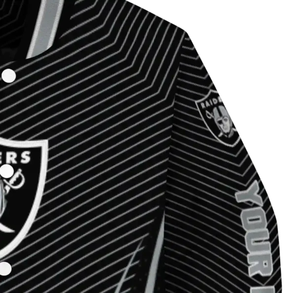 custom las vegas raiders chevron arrow black varsity jacket premium grade