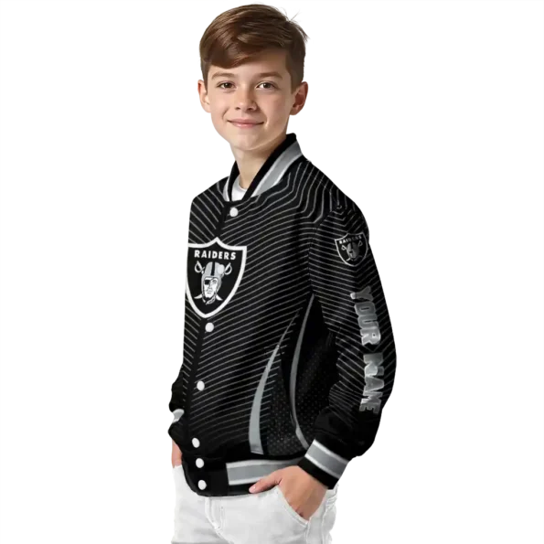 custom las vegas raiders chevron arrow black varsity jacket trendy