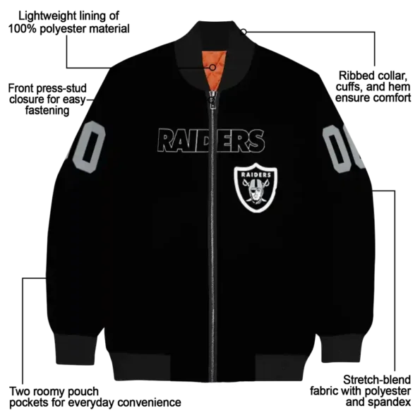custom las vegas raiders flame border black bomber jacket new arrival