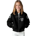 custom las vegas raiders flame border black bomber jacket best selling
