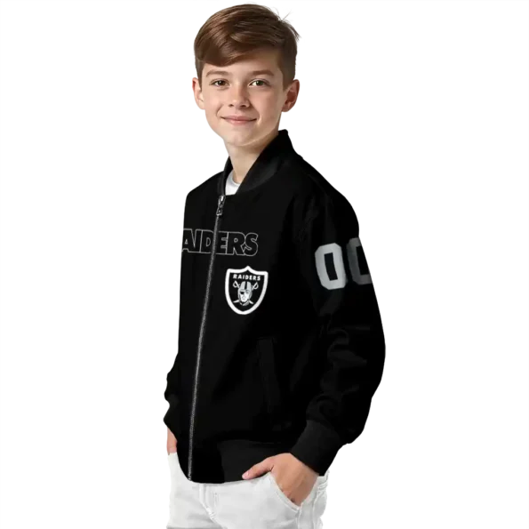 custom las vegas raiders flame border black bomber jacket trendy