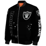 custom las vegas raiders hexagon cluster black bomber jacket best selling