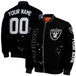 custom las vegas raiders hexagon cluster black bomber jacket best selling