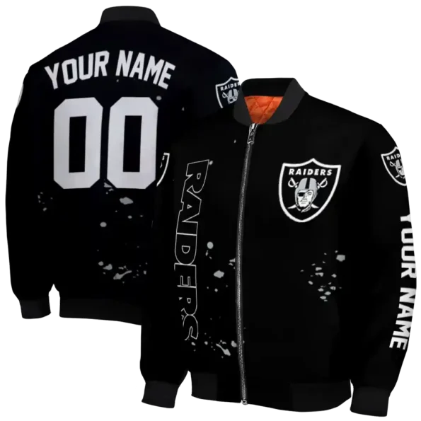 custom las vegas raiders hexagon cluster black bomber jacket fashion forward