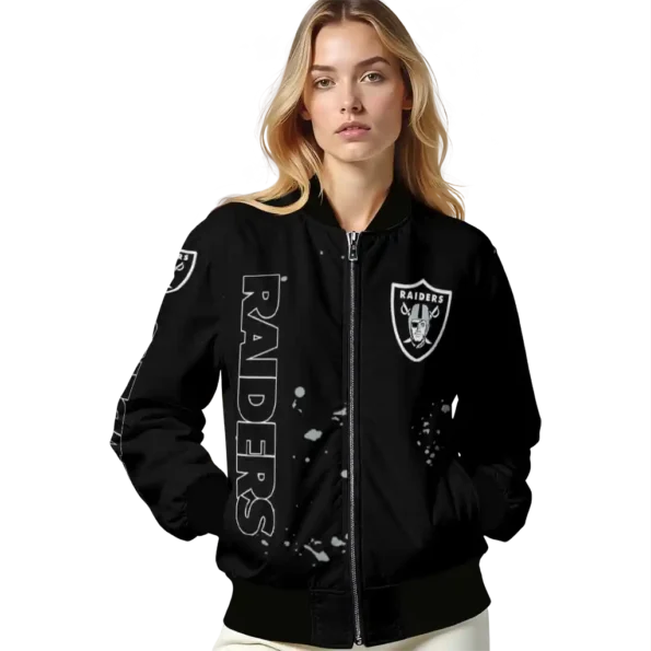 custom las vegas raiders hexagon cluster black bomber jacket latest model